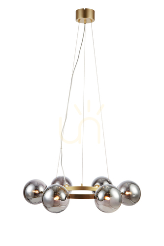 Verifica Pendant lamp Markslojd Circle 6 becuri auriu fumuriu sticla metal 71 cm 108050