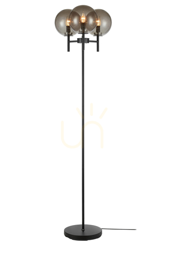 Verifica Lampă de podea Markslojd CROWN 3 becuri negru fumuriu sticlă metal 107947