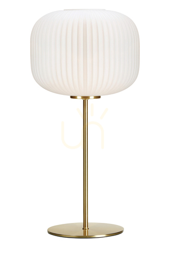 Verifica Lampă de masă Markslojd Sober 107819 alb alamă periată sticlă 50 cm