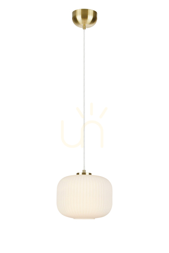Verifica Pendul Markslojd SOBER 107918 alb/alămă periată sticlă 25 cm