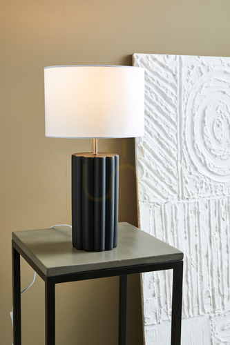 Verifica Lampă de masă Markslojd Column 108221 alb/negru ceramică textil 44 cm