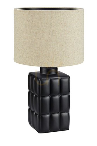 Verifica Lampă de masă Markslojd Cuscini 108248 negru/bej ceramică textilă