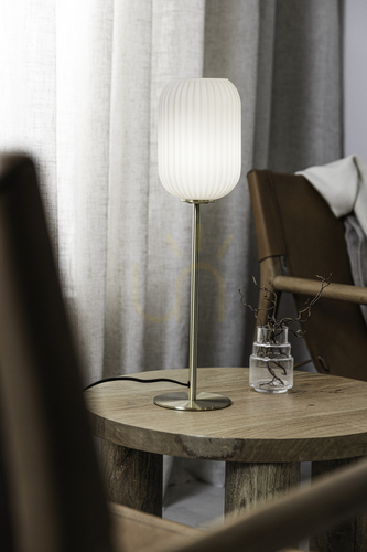 Verifica Lampă de masă Markslojd CAVA 108251 alb alamă periată sticlă 55 cm