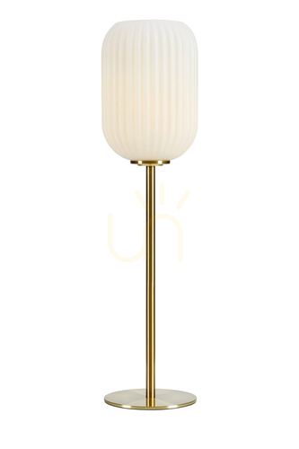 Verifica Lampă de masă Markslojd CAVA 108251 alb alamă periată sticlă 55 cm