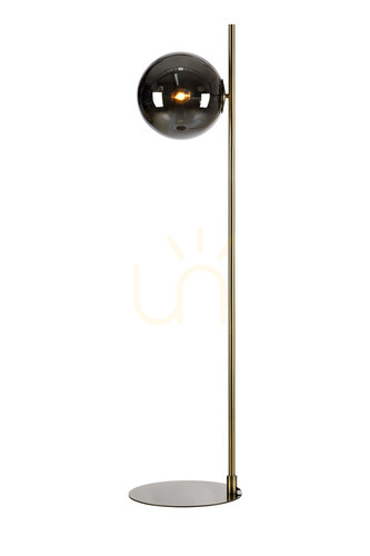 Verifica Lampă de podea Markslojd Dione 108274 antique cu sticlă smoke 134,5 cm