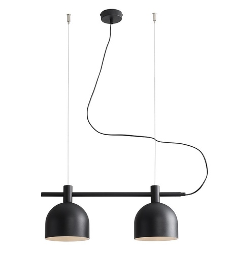 Verifica Lampă suspendată Aldex BERYL 2 BLACK 976H1 negru mat metal 2xE27 52 cm abajururi albe la interior