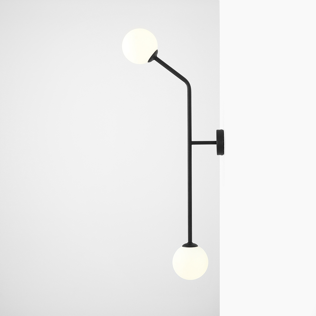 previzualizare Lampă de perete Aldex neagră verticală metal sticlă E14 2 becuri 1064D1_2 Lampă de perete Aldex neagră verticală metal sticlă E14 2 becuri 1064D1_2