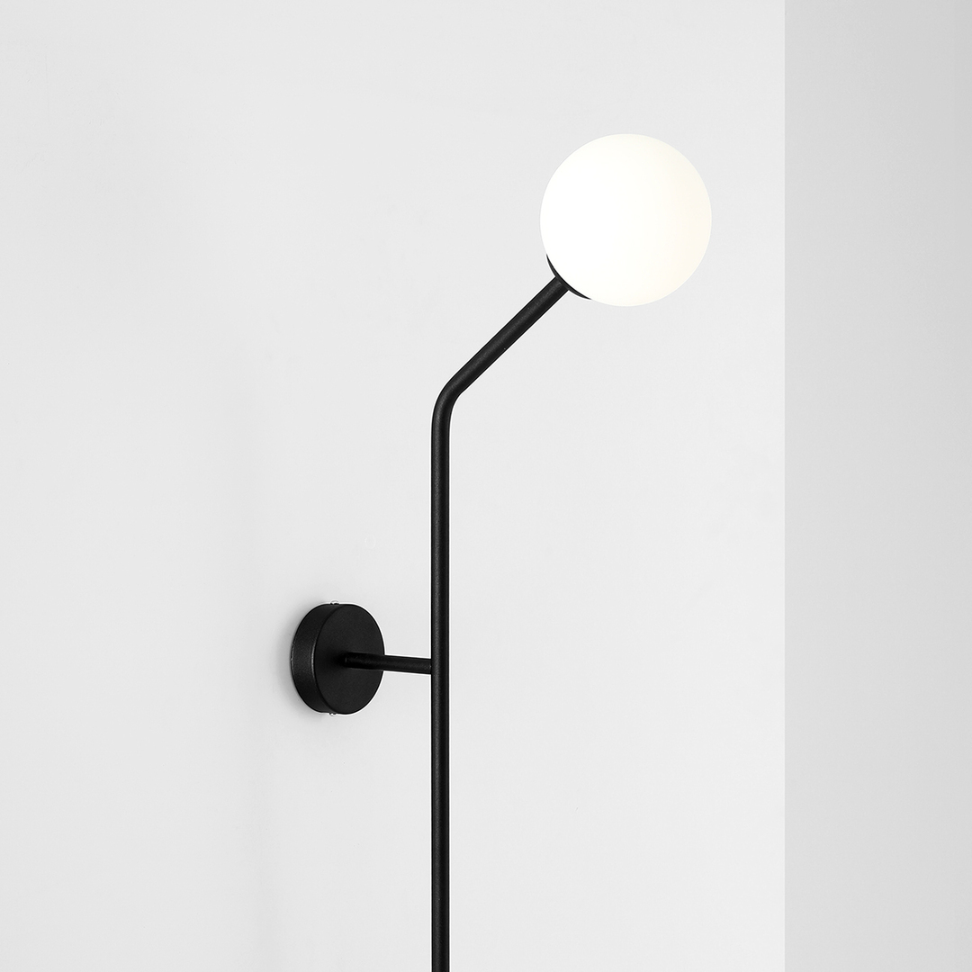 Afişa Lampă de perete Aldex neagră verticală metal sticlă E14 2 becuri 1064D1_2 Lampă de perete Aldex neagră verticală metal sticlă E14 2 becuri 1064D1_2
