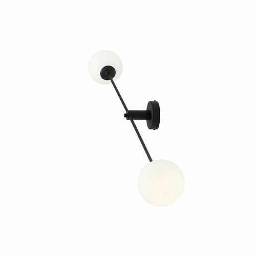 Verifica Lampă de perete Aldex Ohio 2 neagră metal sticlă 1081D1