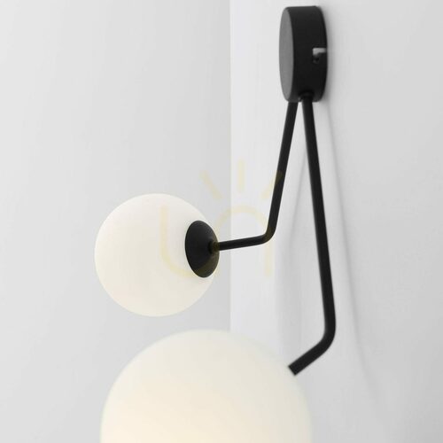 Verifica Lampă de perete Aldex Holm 2 neagră metal-sticlă 2xE14 1082D1