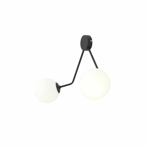 Verifica Lampă de perete Aldex Holm 2 neagră metal-sticlă 2xE14 1082D1