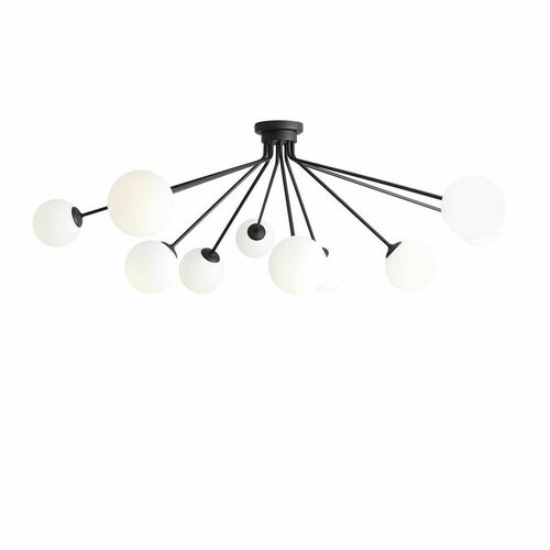 Verifica Plafonieră Aldex Holm 10 neagră metal/sticlă 140 cm 1082PL_M1