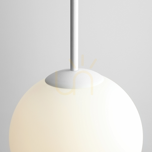 Verifica Lampă suspendată Aldex Bosso Medium 30 albă, abajur din sticlă 30 cm, E27 1087G