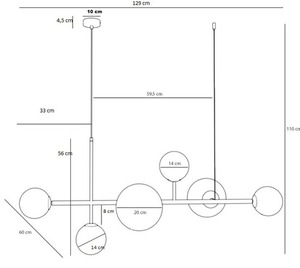 Lampă suspendată Aldex DIONE 6 negru metal sticlă 1092K1 small 5