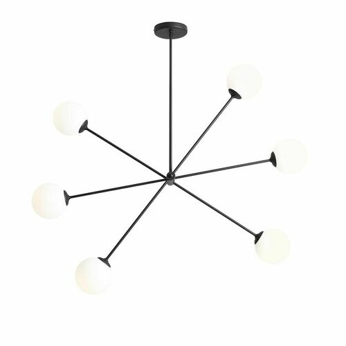 Verifica Plafond Aldex Ohio 6 negru metal sticlă 1081PL_K1