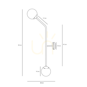 Aplică de perete Aldex Pure crom verticală 2xE14 metal sticlă 1064D4_2 small 2