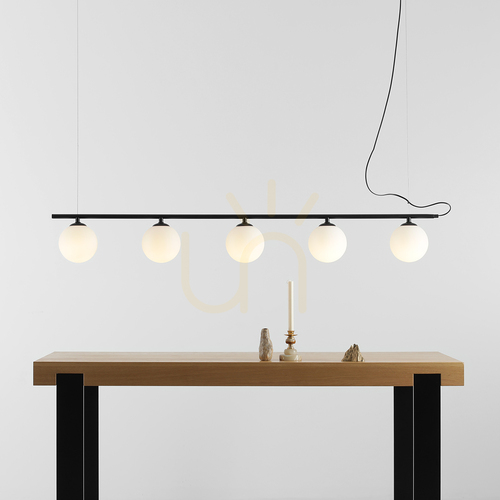 Verifica Lampă suspendată Aldex Beryl Glass 5, neagră, 5 × E14, 1006F1