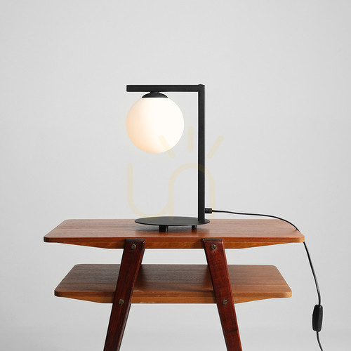 Verifica Lampă de masă Aldex Zac neagră, din metal și sticlă, 39 cm, E14, 1038B1_1