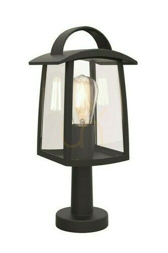 Verifica Stalp de iluminat exterior Lutec Kelsey negru aluminiu sticla 40 cm 7273604012