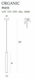 Lampa suspendata Max Light Organic P0458 cupru periat LED 1W 190 cm small 2