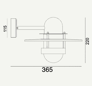 Lampă de perete pentru exterior Bergen 270GA E27 Galvanizat Norlys small 3