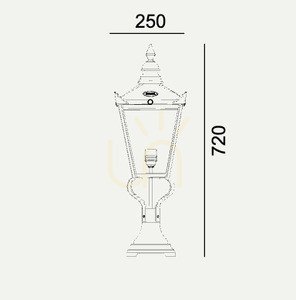 Stâlpișor de iluminat NORLYS Chelsea 956CO din cupru E27 72 cm small 3