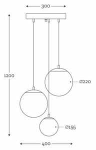 Lampă modernă cu pandantiv Bacan Set de 3 lămpi din alamă transparentă Famlight 1 Lampă modernă cu pandantiv Bacan Set de 3 lămpi din alamă transparentă Famlight small 1