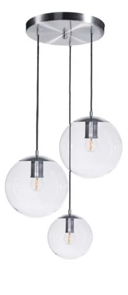 Verifica Lampă modernă cu pandantiv Bacan Set de 3 lămpi din alamă transparentă Famlight Lampă modernă cu pandantiv Bacan Set de 3 lămpi din alamă transparentă Famlight