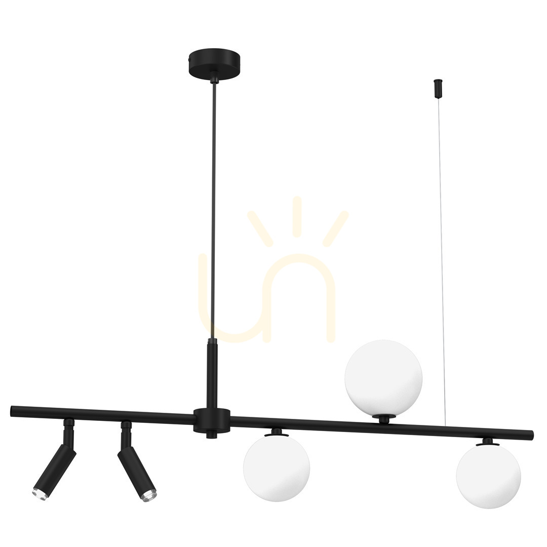 Sirio Black Pendant Lamp 5x G9