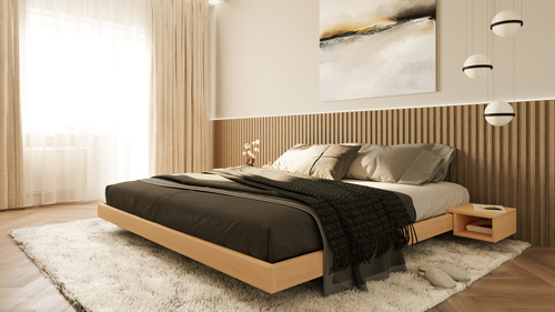 Verifica Pat WoodMan CARRE 160x200 din lemn masiv de fag, natural, boho WUA-01473