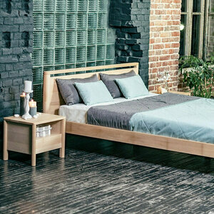 Pat dublu WoodMan DROP Hard din fag masiv 160 × 200 cm, netratat WUA-01269 small 1