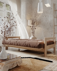 Canapea extensibilă WoodMan Mexico lemn masiv maro 210x105 cm SKU 100620 small 3
