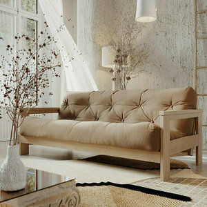 Canapea extensibilă WoodMan Mexico, lemn fag, bej, 210x105/145 cm, WUA-00627 small 1