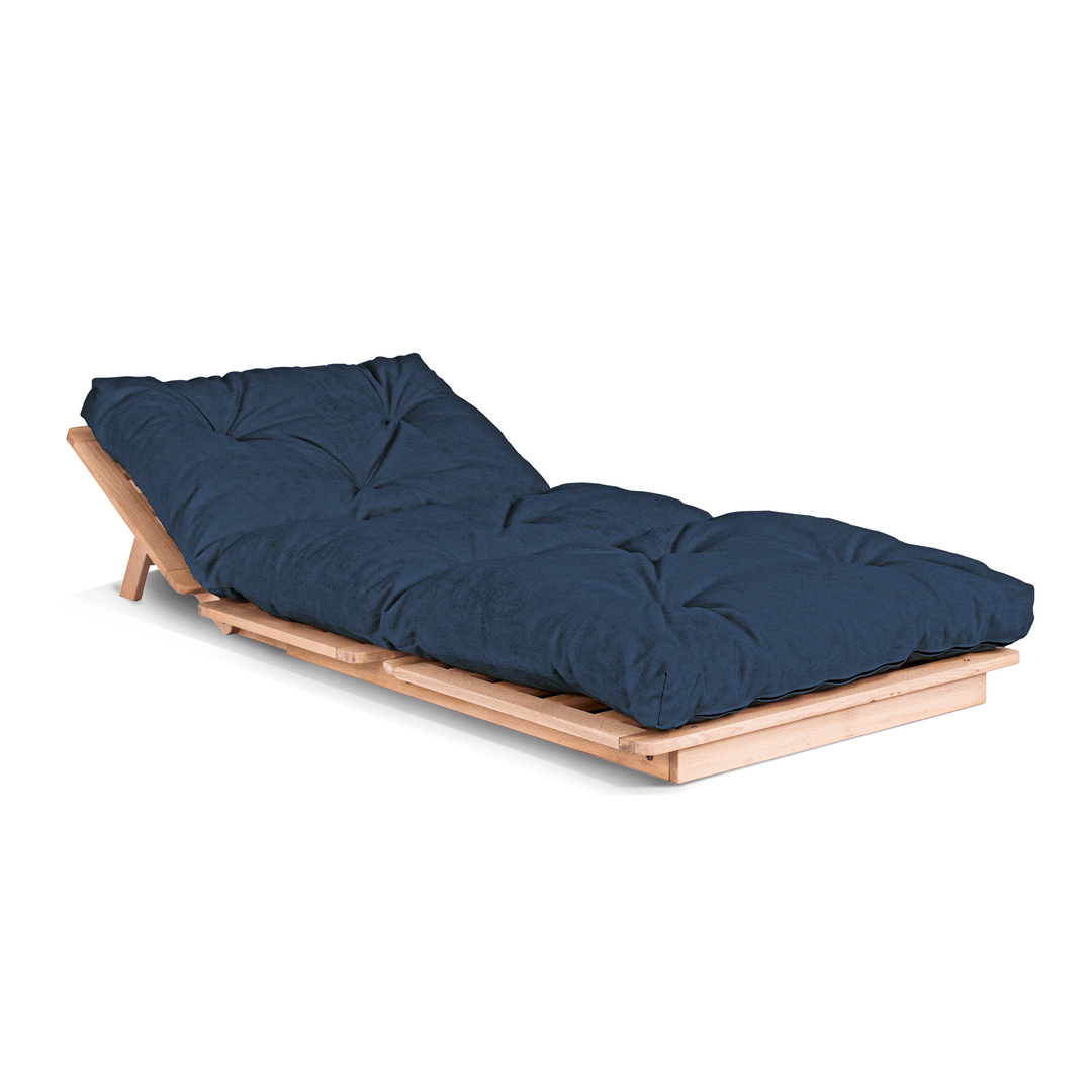 Vedere Canapea futon WoodMan Layti 90 lemn fag natural albastru WUA-00888 Canapea futon WoodMan Layti 90 lemn fag natural albastru WUA-00888