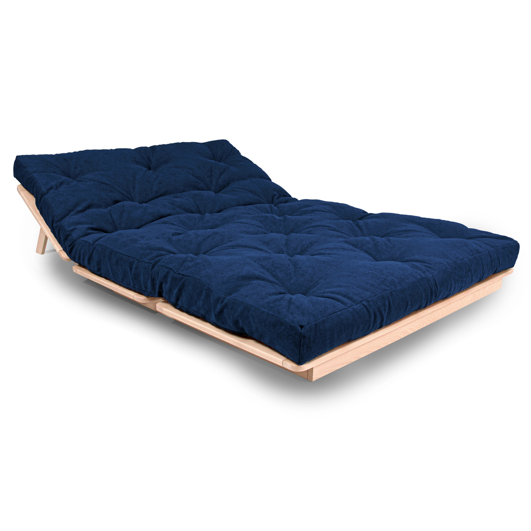 Vedere Canapea futon WoodMan Layti 140 albastru, lemn de fag, WUA-01118 Canapea futon WoodMan Layti 140 albastru, lemn de fag, WUA-01118