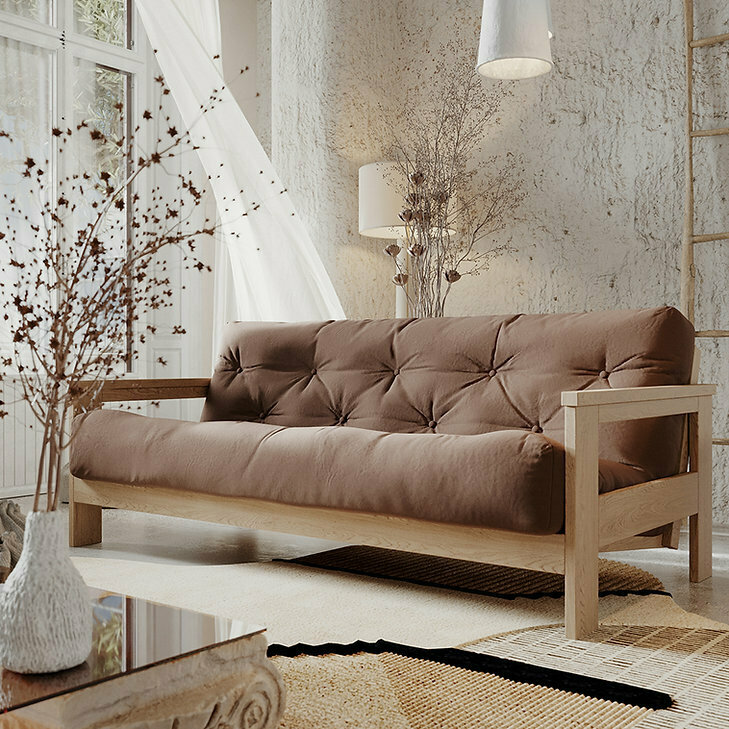Vedere Canapea extensibilă WoodMan Mexico din lemn de fag, maro/natural, 210x105 cm, WUA-00620 Canapea extensibilă WoodMan Mexico din lemn de fag, maro/natural, 210x105 cm, WUA-00620