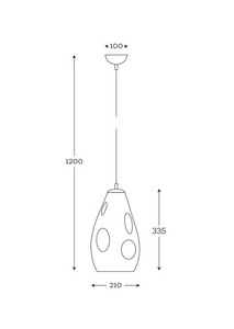 Pendul Famlight Storm S, sticl transparent, alamă small 3