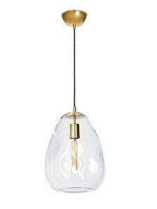 Lampă suspendată Famlight Storm L – sticlă transparentă, alamă periată, 27 cm small 0