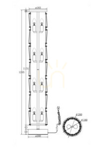 Lampadar Maytoni Puntes MOD043FL-08G auriu cu cristale 8×E14 small 8