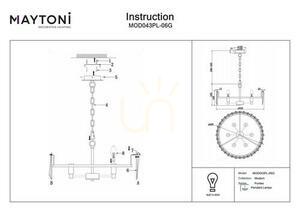 Lampă suspendată PUNTES MOD043PL-06G Maytoni small 6