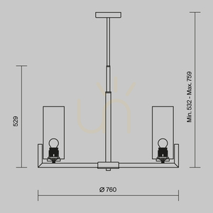 Candelabru Maytoni Fortano MOD089PL-08BS, negru și alamă, 8 × E27, Ø76 cm small 11