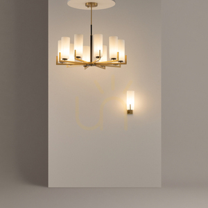 Candelabru Maytoni FORTANO MOD089PL-10BS, Ø 86 cm, 10 abajururi din sticlă mată, alamă și negru, 10xE27 small 2