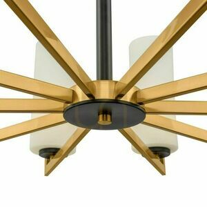 Candelabru Maytoni FORTANO MOD089PL-10BS, Ø 86 cm, 10 abajururi din sticlă mată, alamă și negru, 10xE27 small 7