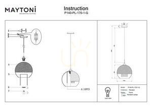 Lampa suspendată FERMI P140-PL-170-1-G de Maytoni small 5