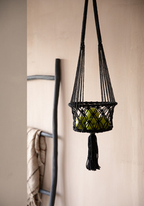 Suport de plante Macrame - negru - L 1 Suport de plante Macrame - negru - L small 1
