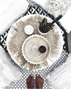 Șervețel de masă Fringe Raffia Rotund - Natural 8 Șervețel de masă Fringe Raffia Rotund - Natural small 8