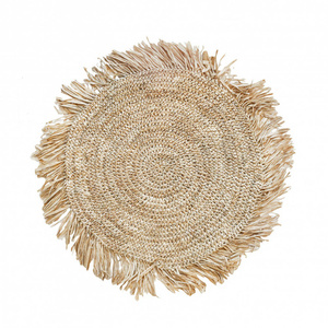 Șervețel de masă Fringe Raffia Rotund - Natural 0 Șervețel de masă Fringe Raffia Rotund - Natural small 0