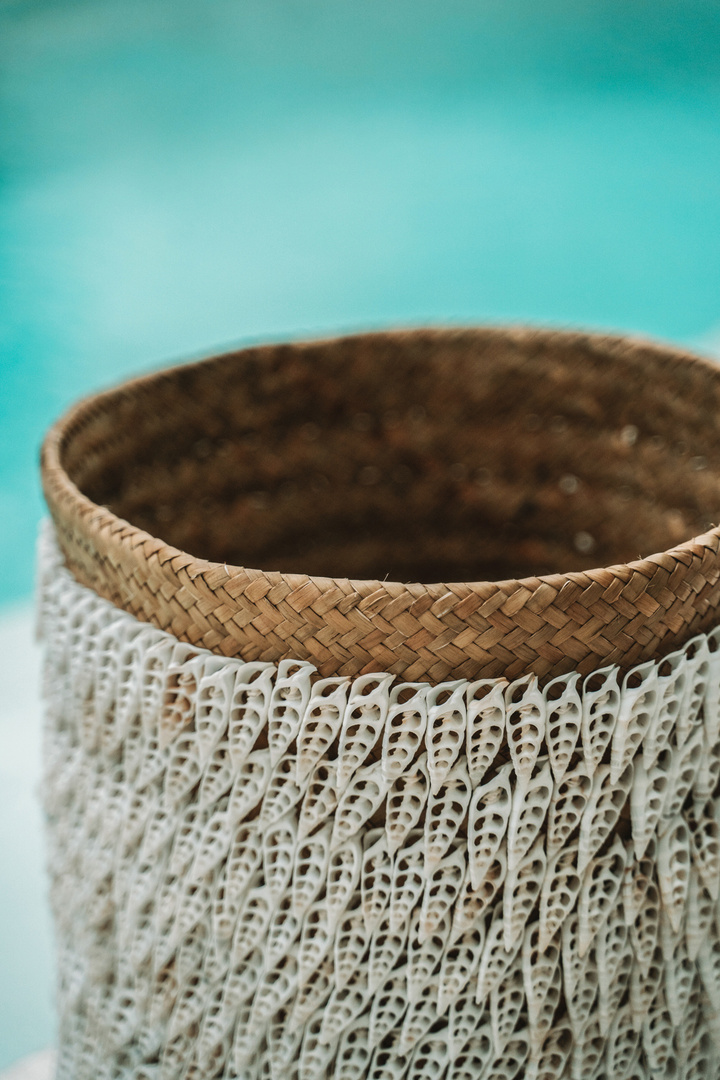 previzualizare Coș decorativ BAZAR BIZAR Baskets Pandan scoică alb natural 40 cm Coș decorativ BAZAR BIZAR Baskets Pandan scoică alb natural 40 cm