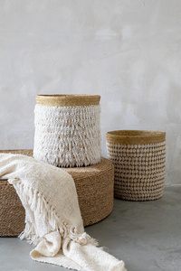 Coș decorativ BAZAR BIZAR Baskets Pandan scoică alb natural 40 cm 3 Coș decorativ BAZAR BIZAR Baskets Pandan scoică alb natural 40 cm small 3