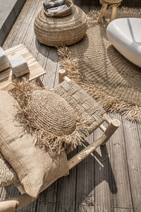 Pouf din iarbă de mare - Natural - M small 3